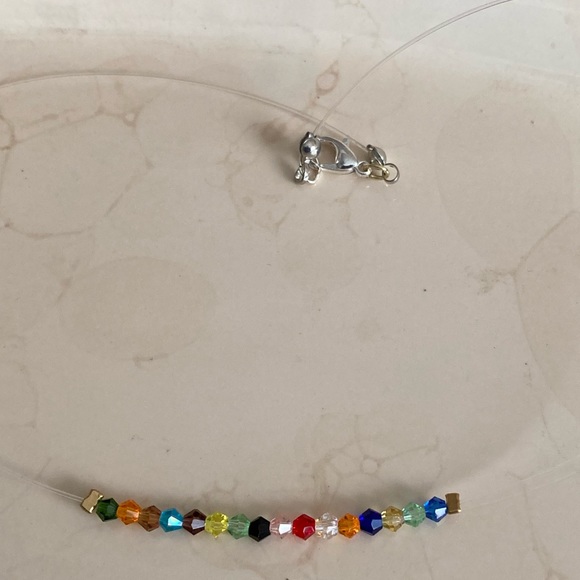 Faceted Crystal Illusion Necklace - Multicolor - Picture 3 of 3